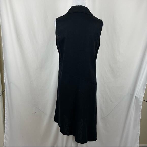 For Cynthia Black Linen Blend Asymmetrical Artsy Boho Midi Dress NWT Size S - Picture 5 of 12